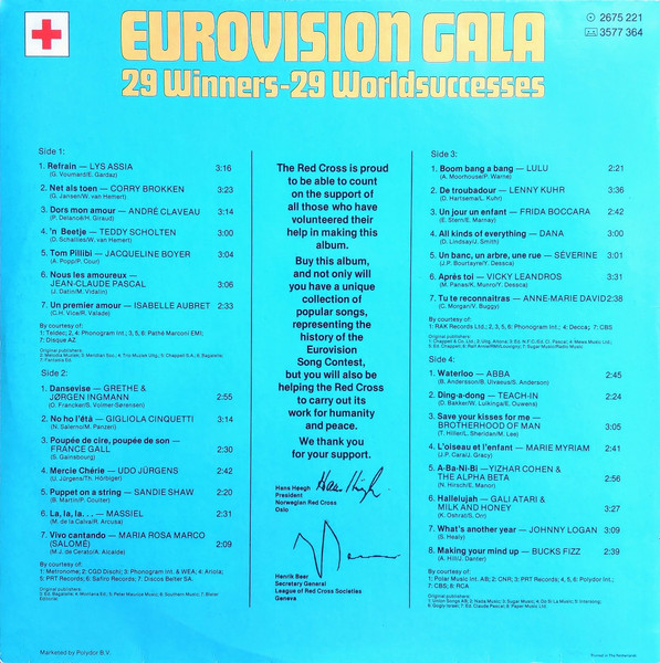 Various – Eurovisions Gala, 29 Sieger, 29 Welterfolge (2lp) - Afbeelding 4