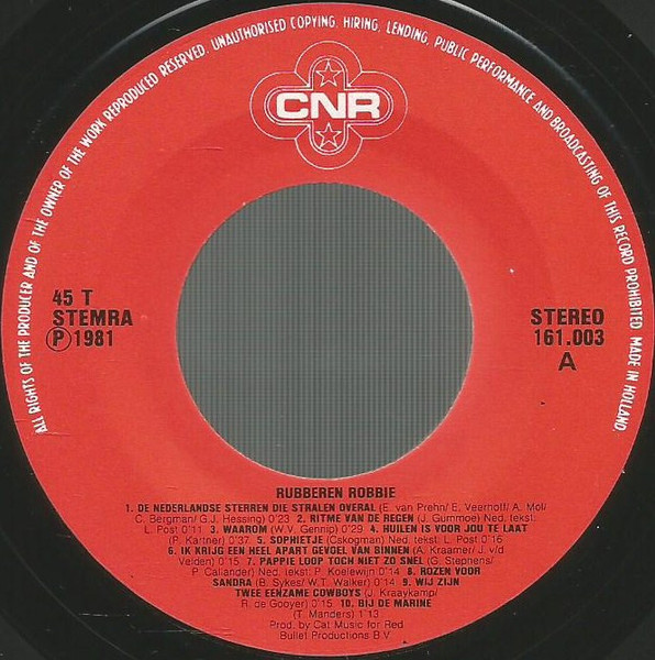 Rubberen Robbie – De Nederlandse Sterre Die Strale Overal! (7") - Afbeelding 3