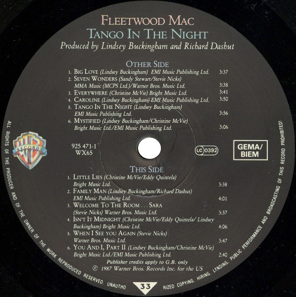 Fleetwood Mac – Tango In The Night - Afbeelding 3