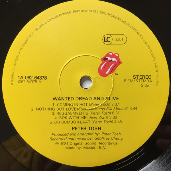 Peter Tosh – Wanted Dread & Alive - Afbeelding 3