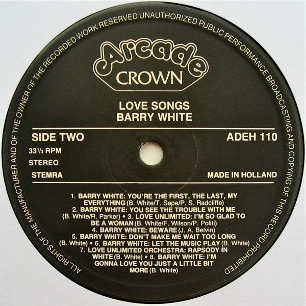 Barry White And Love Unlimited Also Featuring The Love Unlimited Orchestra – Love Songs - Afbeelding 4