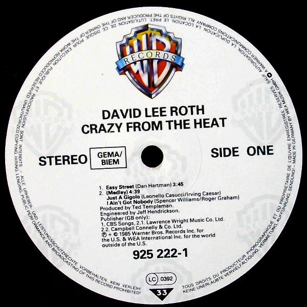 David Lee Roth – Crazy From The Heat (EP) - Afbeelding 3