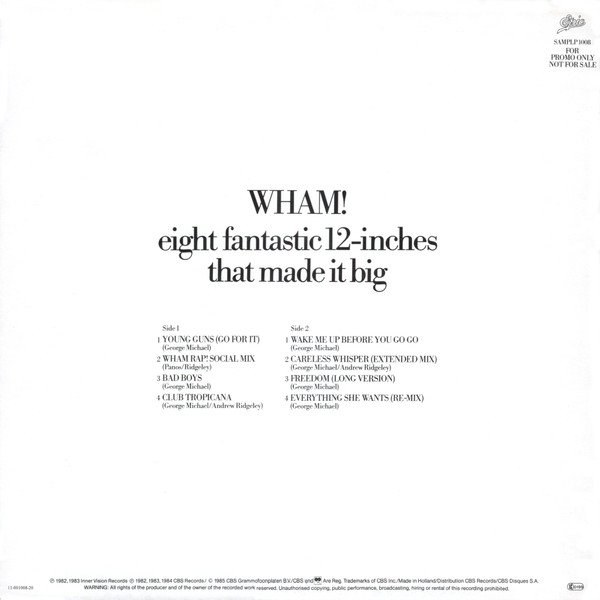 Wham! – Eight Fantastic 12-Inches That Made It Big - Afbeelding 2