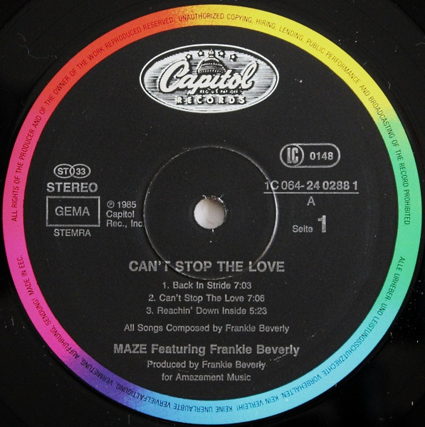 Maze Featuring Frankie Beverly – Can't Stop The Love - Afbeelding 3