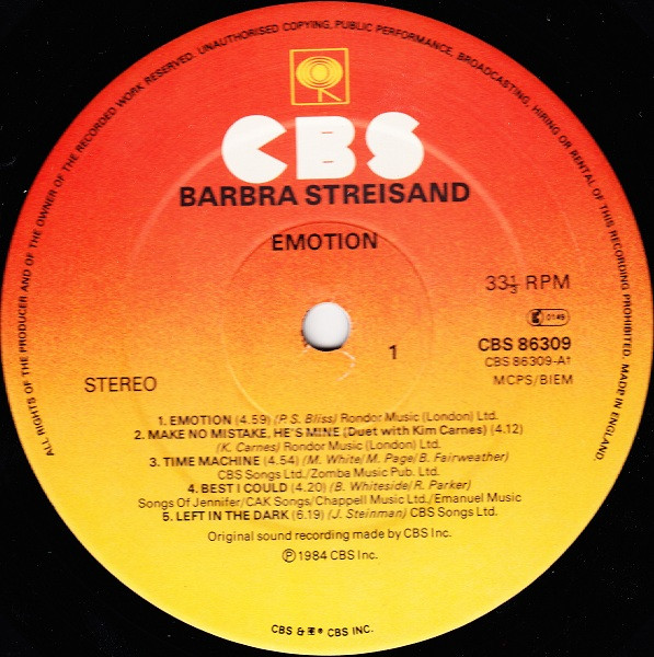 Barbra Streisand – Emotion - Afbeelding 3