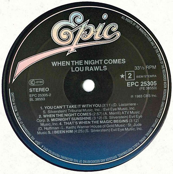 Lou Rawls – When The Night Comes - Afbeelding 4