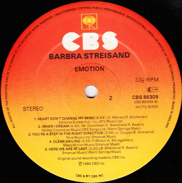 Barbra Streisand – Emotion - Afbeelding 4